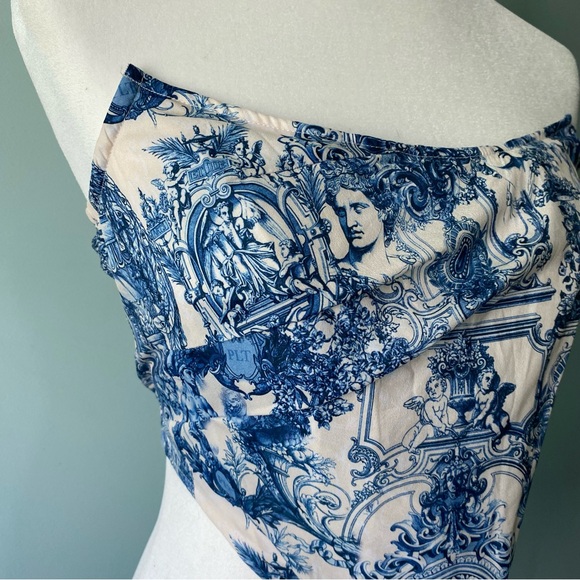 Pretty Little Thing corset crop top Renaissance blue - Picture 3 of 6